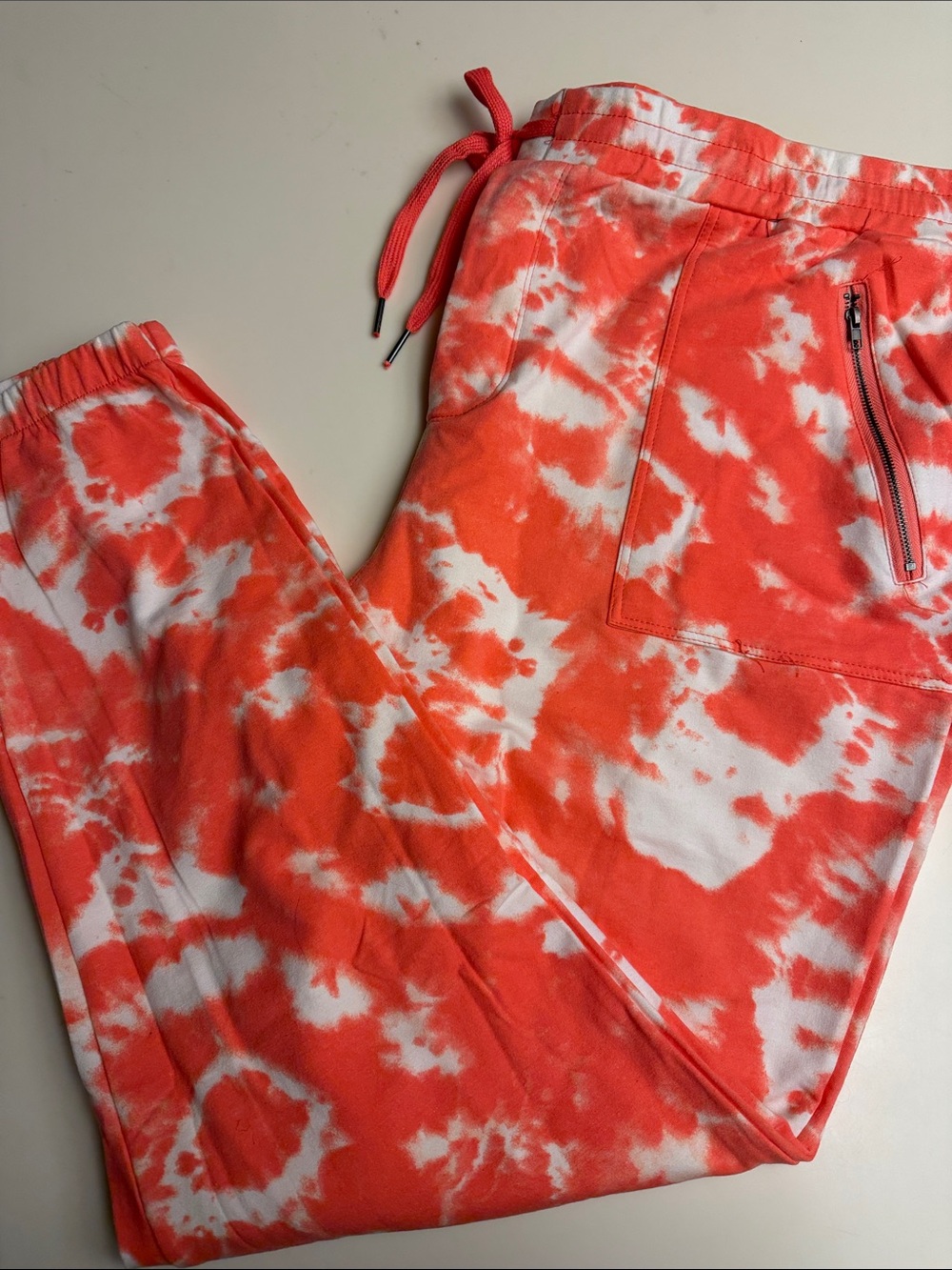 Tie-Dye Orange Drawstring Jogger Pants 2X